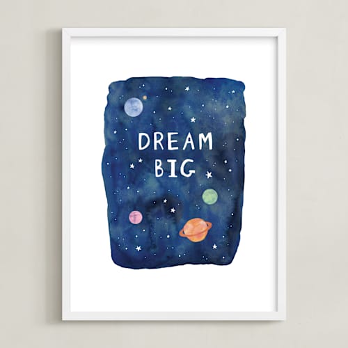 This is a navy kids wall art with standard by Creo Study called galactic inspiration ii
