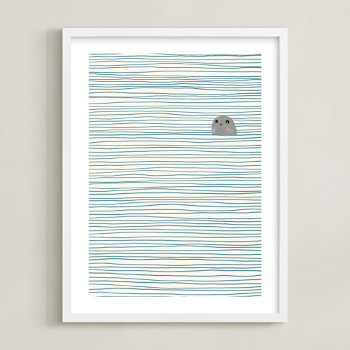 This is a white background kids wall art with standard by Jorey Hurley called seal