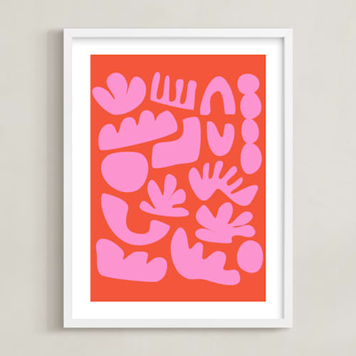 This is a ruby orange kids wall art with standard by Beth Vassalo called simple play