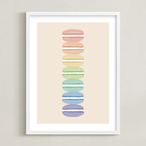 This is a rainbow kids wall art with standard by Orasie called rainbow macarons