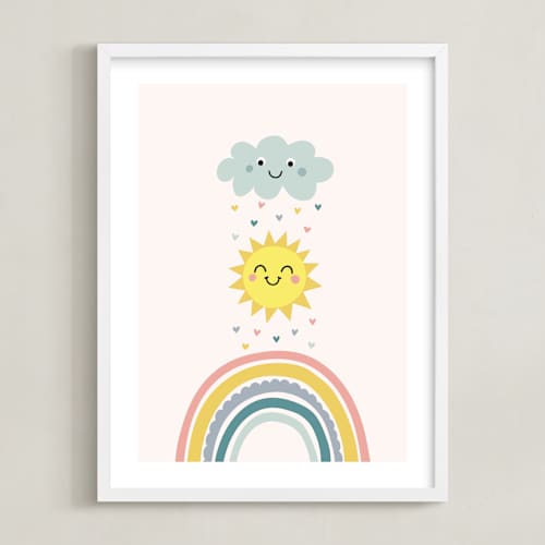 This is a bubblegum kids wall art with standard by Annie Holmquist called how to make a rainbow