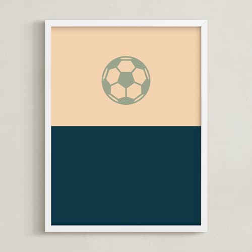 This is a navy kids wall art with standard by pacifica project called 3 season sport | soccer