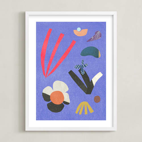 This is a deep blue kids wall art with standard by Sumak Studio called at the bottom of the ocean