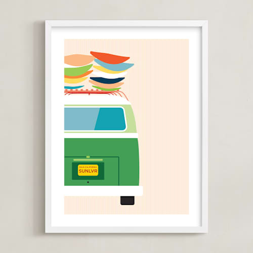 This is a summer kids wall art with standard by Kamala Nahas called adventure bus