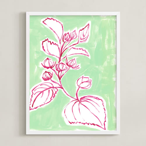 This is a mint ice cream kids wall art with standard by Lise Gulassa called lush botanical gallery iv