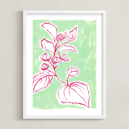 This is a mint ice cream kids wall art with standard by Lise Gulassa called lush botanical gallery iv