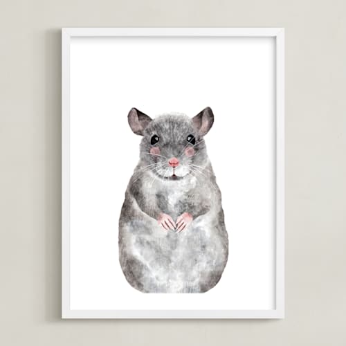 This is a grizzle grey art with standard by Cass Loh called baby animal rat