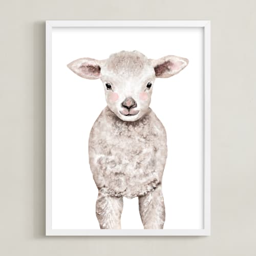 This is a cotton art with standard by Cass Loh called baby animal sheep