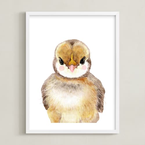 This is a morning sunlight art with standard by Cass Loh called baby animal rooster