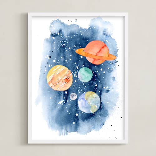 This is a celestial art with standard by Katrina Pete called planetary adventure