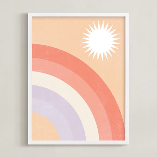This is a sun art with standard by Emanuela Carratoni called double rainbow with moon and sun ii