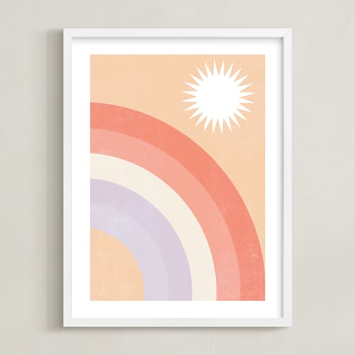 This is a sun art with standard by Emanuela Carratoni called double rainbow with moon and sun ii