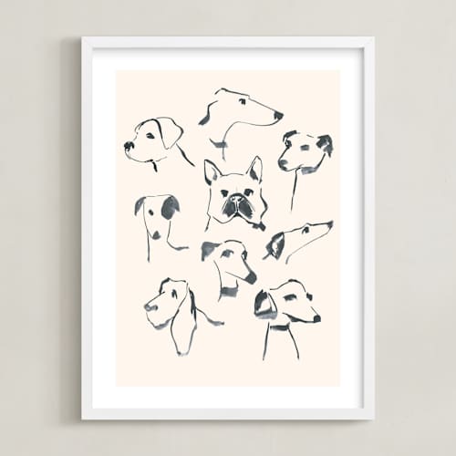 This is a cream art with standard by Teju Reval called dog study