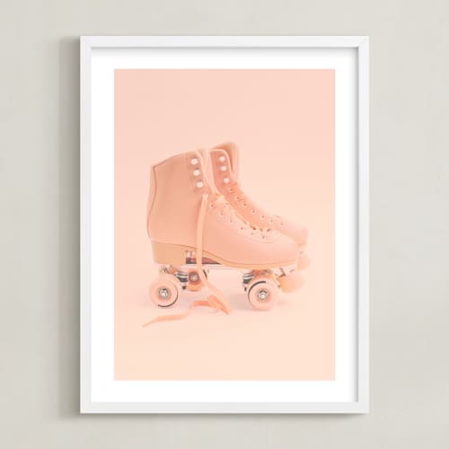 This is a pirouette pink art with standard by Alicia Abla called peace love & rollerskates