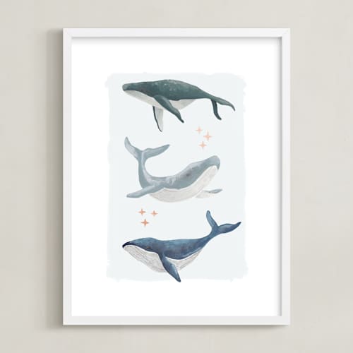This is a ocean blue art with standard by Alice Nelen called ocean whales
