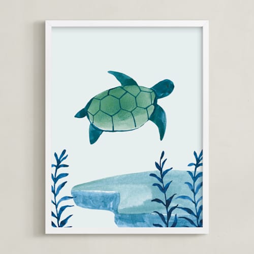 This is a turtle art with standard by Teju Reval called ocean friends iii