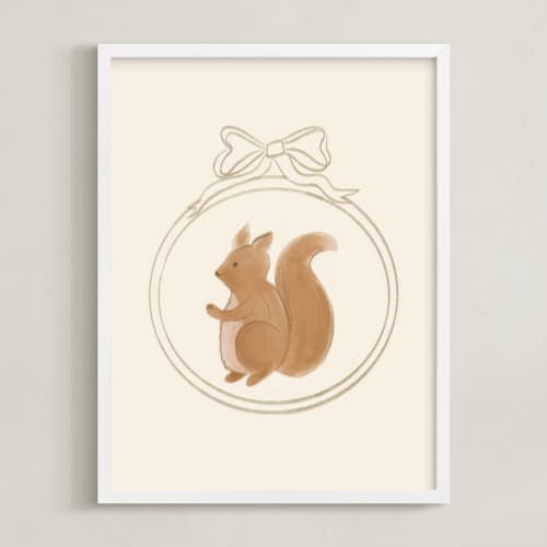 This is a cream art with standard by Creo Study called woodland animal frame - squirrel