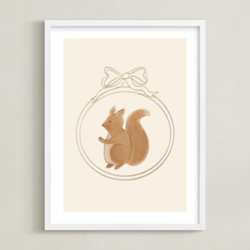 This is a cream art with standard by Creo Study called woodland animal frame - squirrel