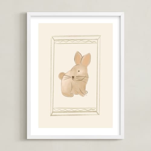This is a cream art with standard by Creo Study called woodland animal frame - bunny