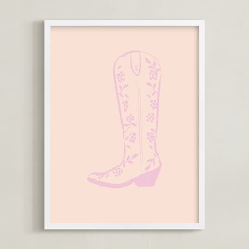 This is a rose petal pink art with standard by Gwen called cowgirl i
