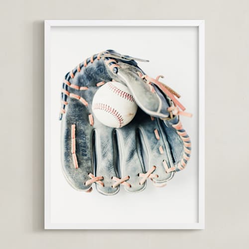 This is a leather art with standard by Helen Makadia called baseball 1