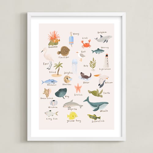 This is a blush art with standard by Kate Blalock called sea alphabet