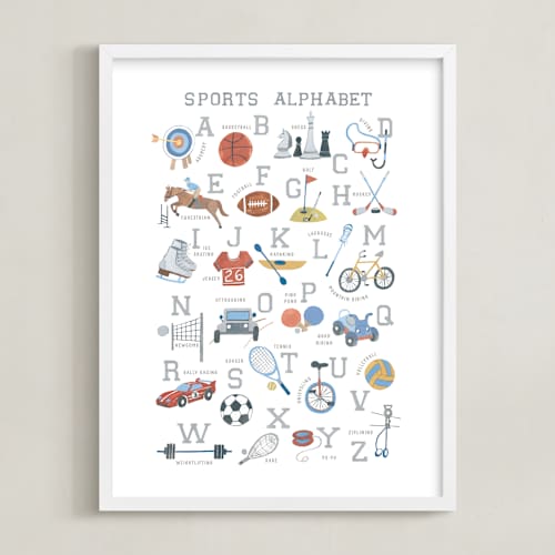 This is a grey art with standard by Teju Reval called sports alphabet