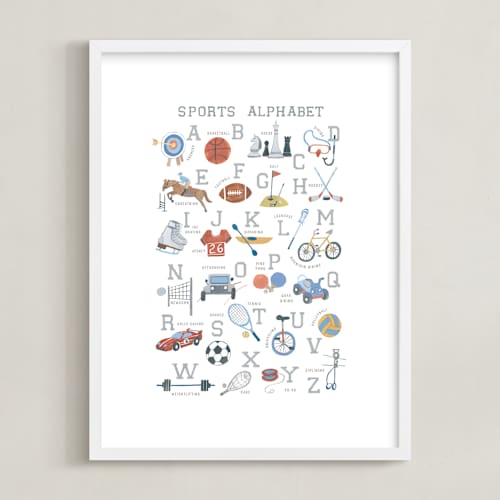 This is a grey art with standard by Teju Reval called sports alphabet