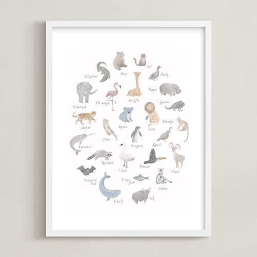 This is a brown art with standard by Dani Lugato called abc animals