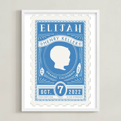 This is a dutch blue nursery wall art with standard by Tanya Lee of Frooted Design called the little mister