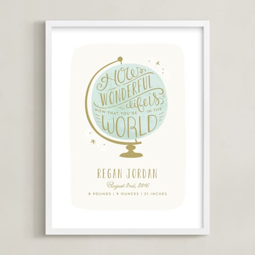 This is a night sky nursery wall art with standard by Laura Hankins called how wonderful