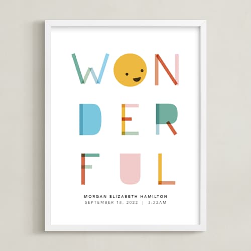 This is a sherbet nursery wall art with standard by Hudson meet Rose called all kinds of wonderful