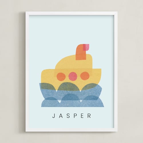 This is a ice nursery wall art with standard by Carrie Moradi called paper submarine