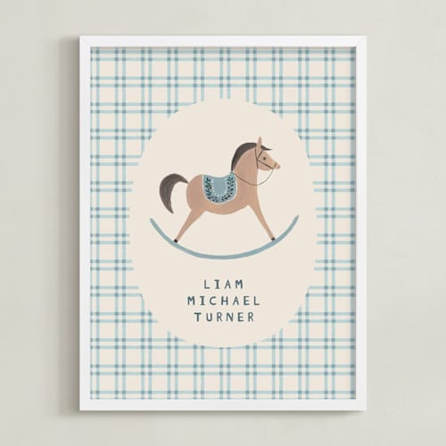 This is a blue nursery wall art with standard by Karidy Walker called country collection 1