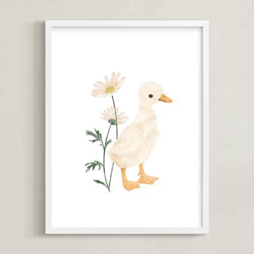This is a butter nursery wall art with standard by Dani Lugato called animals and daisies 1