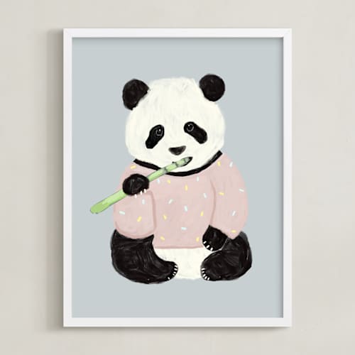 This is a cloud nursery wall art with standard by Cass Loh called yum yum bamboo