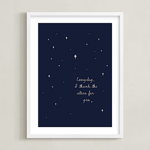 This is a night nursery wall art with standard by Brittney Jensen called thank the stars