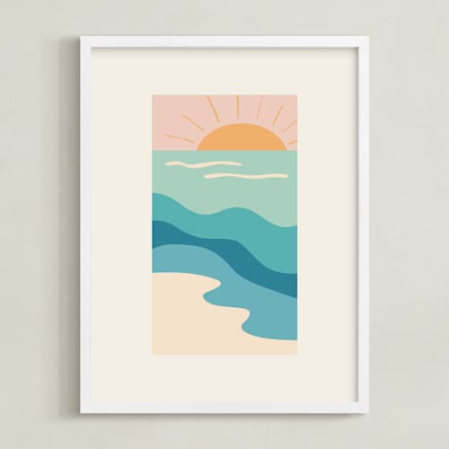 This is a saltwater nursery wall art with standard by Jessica C Nugent called sunset serenades no.2