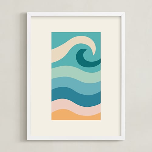 This is a saltwater nursery wall art with standard by Jessica C Nugent called sunset serenades no.1
