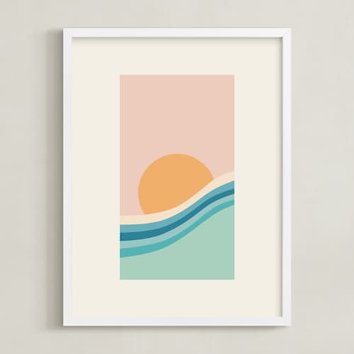 This is a saltwater nursery wall art with standard by Jessica C Nugent called sunset serenades no.3