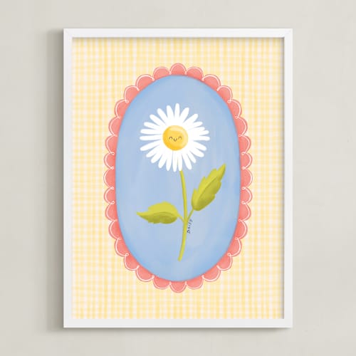 This is a buttercup nursery wall art with standard by Kate Vories called my little daisy
