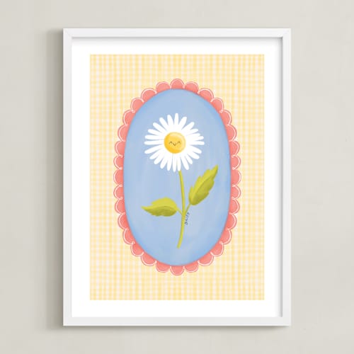 This is a buttercup nursery wall art with standard by Kate Vories called my little daisy