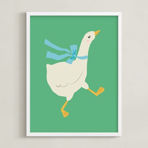 This is a grass nursery wall art with standard by lori jacobs wemple called goose