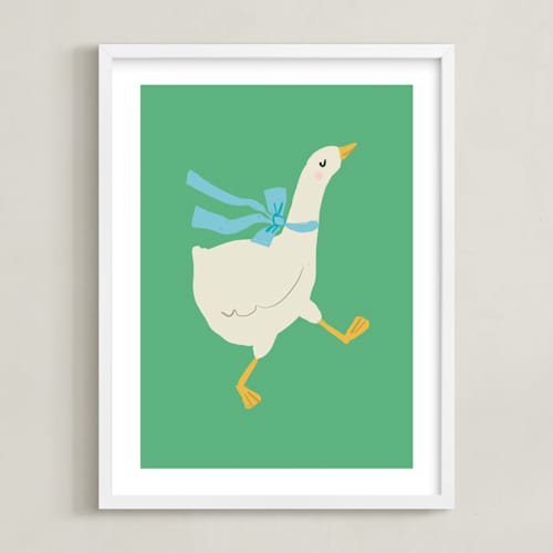 This is a grass nursery wall art with standard by lori jacobs wemple called goose