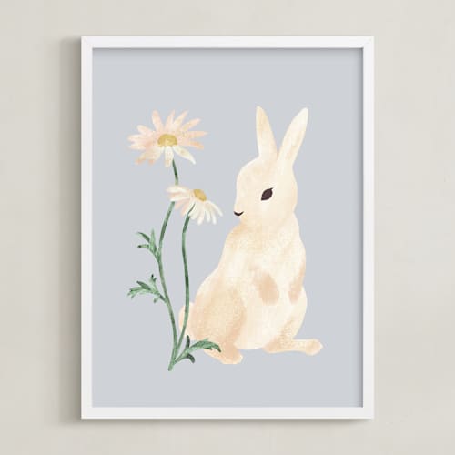 This is a cloud nursery wall art with standard by Dani Lugato called animals and daisies 2
