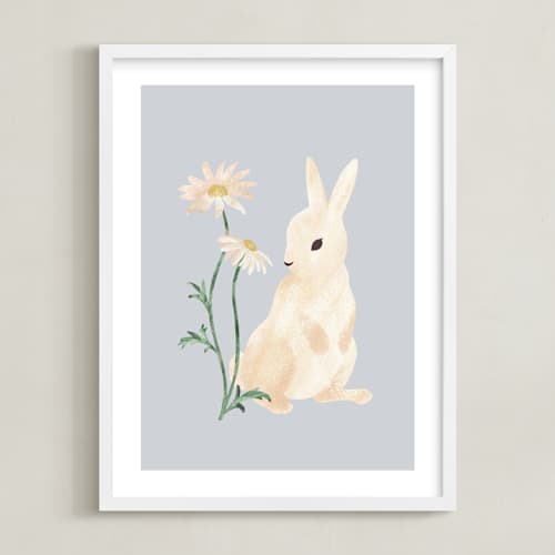 This is a cloud nursery wall art with standard by Dani Lugato called animals and daisies 2