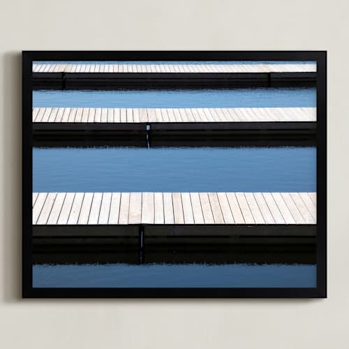 This is a ocean blue art with standard by Annie Seaton called dockside tranquility