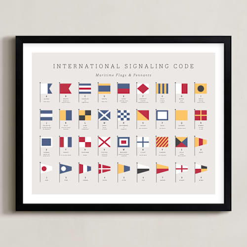 This is a maritime art with standard by Kamala Nahas called maritime alphabet