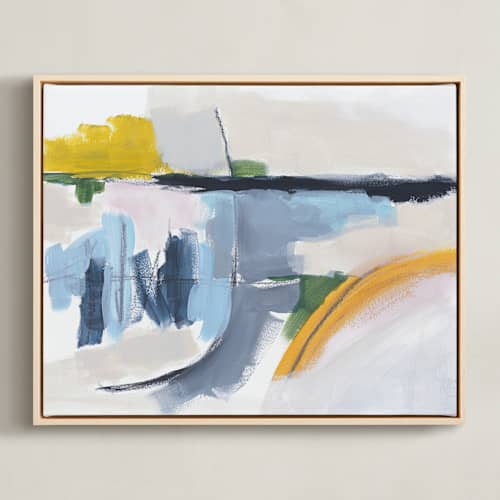 This is a steel blue art with standard by Karyn Denten called feeling the day 1
