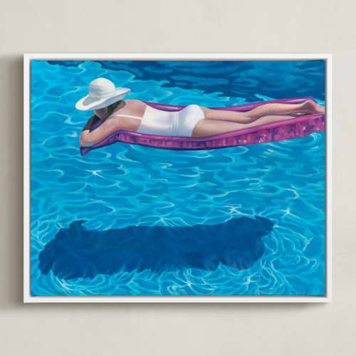 This is a azure art with standard by Christine Blain called pink float; swimmers series 5